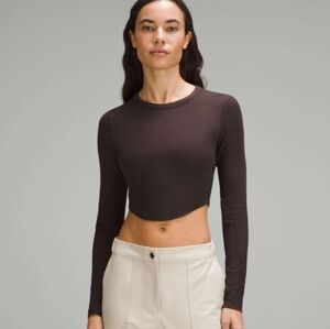 Lululemon Brown Long Sleeve Crop Top